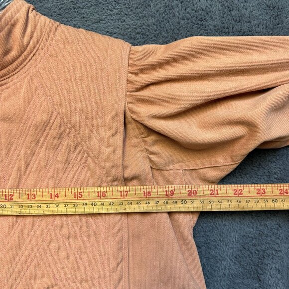 Vintage Unique Rose Corduroy Tunic With Nehru Collar & Quilted Bodice - Picture 5 of 16